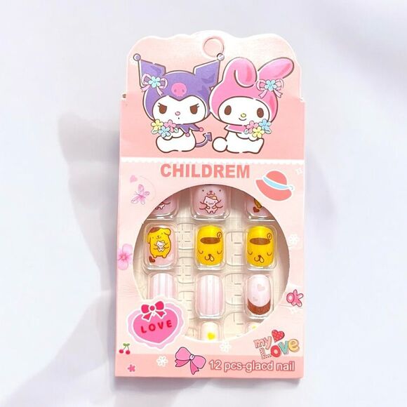 🤯5/$20🤯 Pompompurin Yellow Press On Nails For Kids - Picture 1 of 2